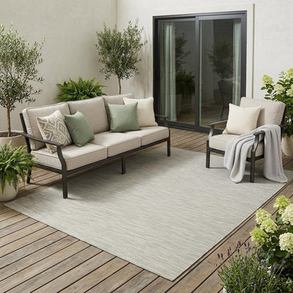 5' X 7' Light Gray Indoor Outdoor Area Rug HomeRoots