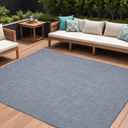 8' X 10' Navy Blue Indoor Outdoor Area Rug HomeRoots