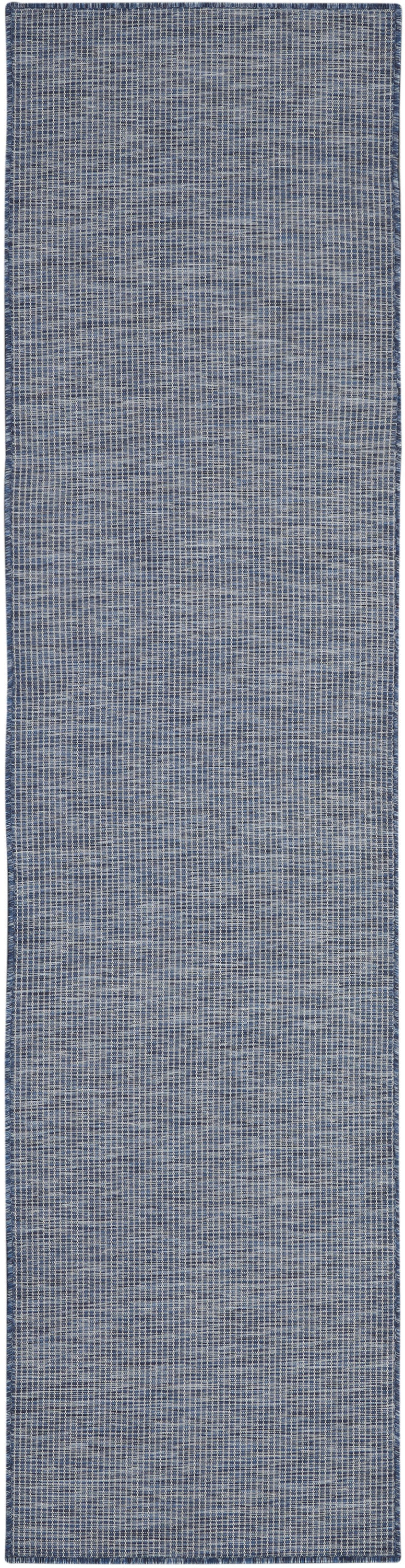 8' Navy Blue Power Loom Runner Rug