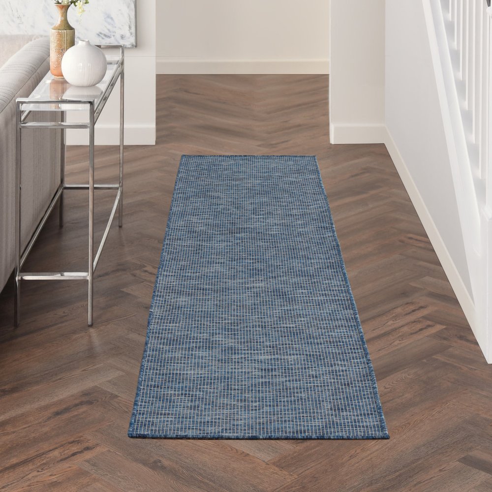 8' Navy Blue Power Loom Runner Rug — view 6