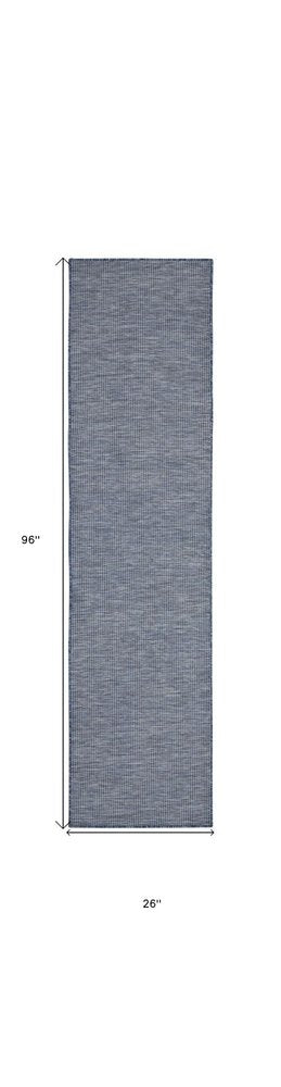 8' Navy Blue Power Loom Runner Rug — view 1