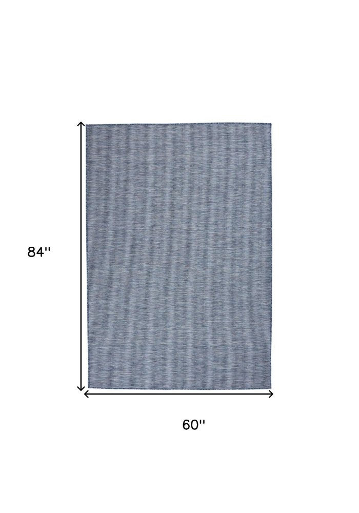 5' X 7' Navy Blue Indoor Outdoor Area Rug — view 1
