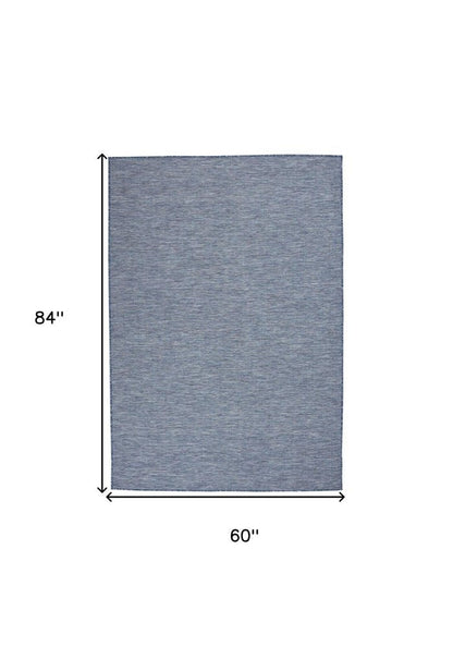 5' X 7' Navy Blue Indoor Outdoor Area Rug HomeRoots