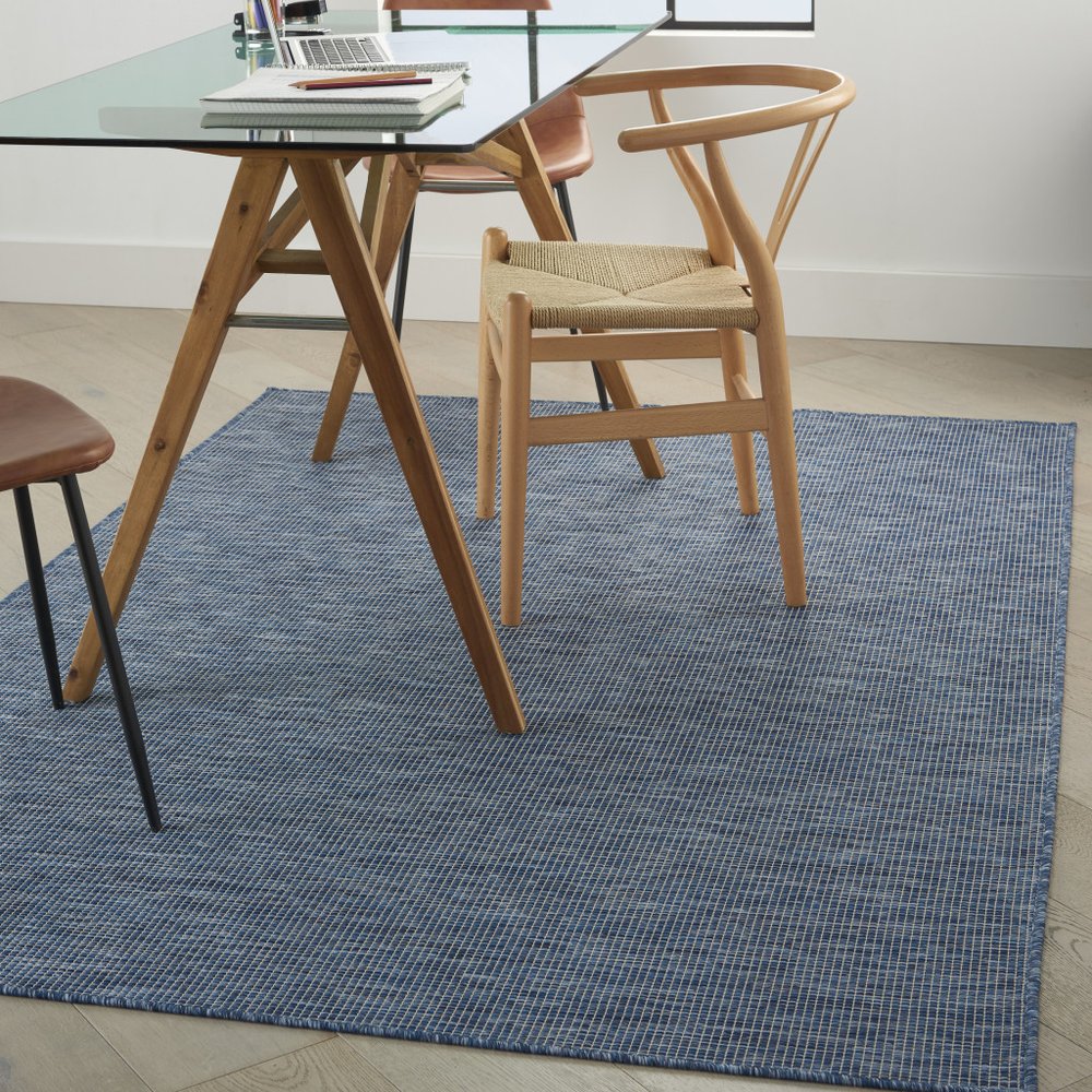 5' X 7' Navy Blue Indoor Outdoor Area Rug — view 6