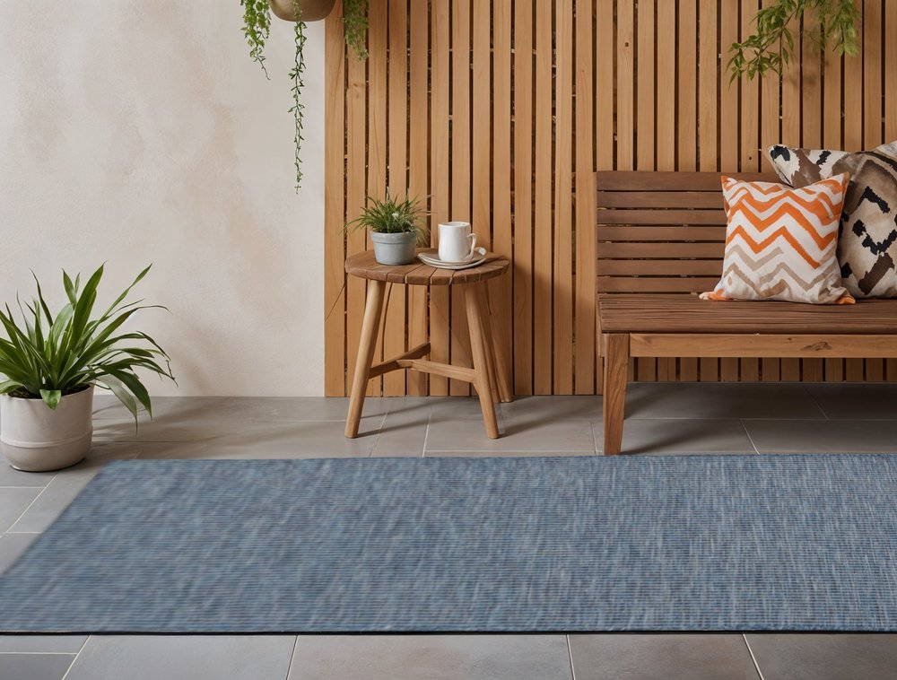 10' Navy Blue Power Loom Runner Rug — view 6