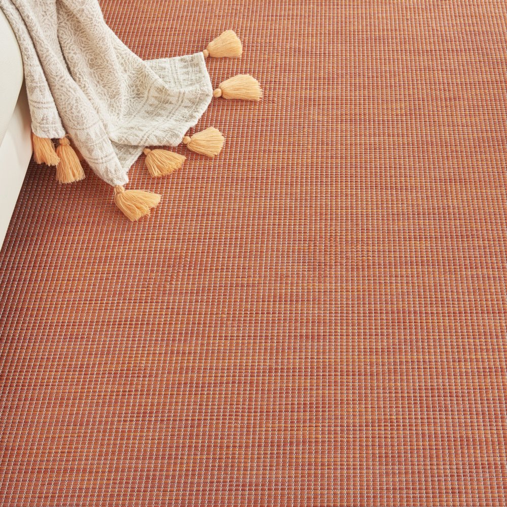 8' X 10' Terra Cotta Indoor Outdoor Area Rug