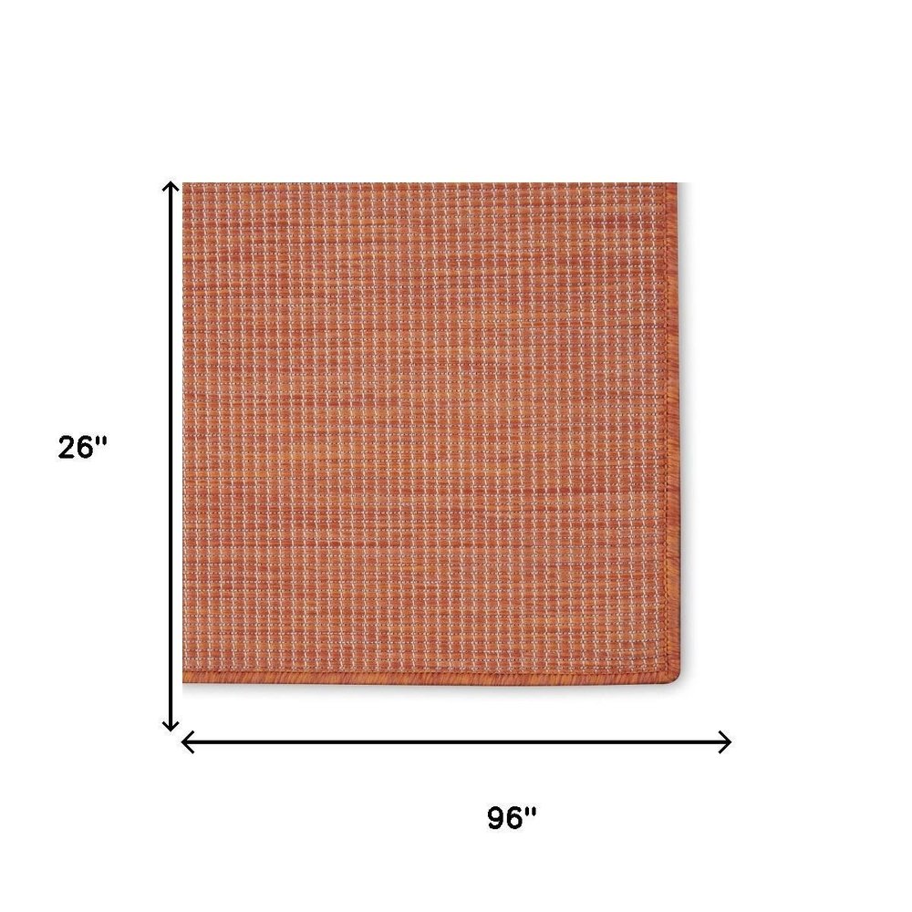 8' Rust Indoor Outdoor Runner Rug — view 12