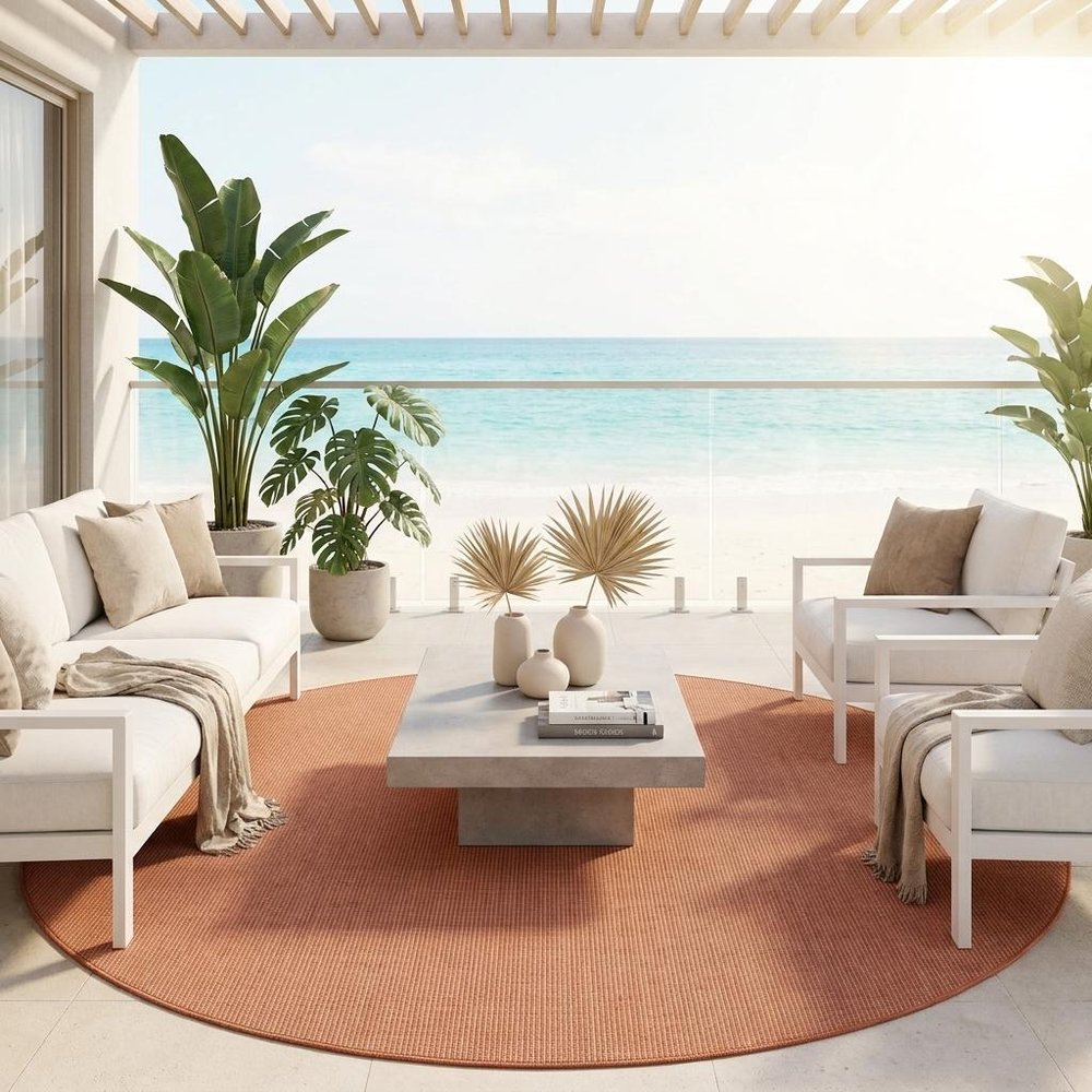 8' Terracotta Indoor Outdoor Area Rug — view 12