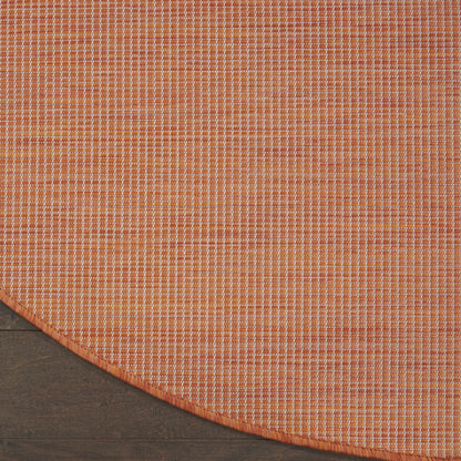 8' Rust Round Power Loom Area Rug