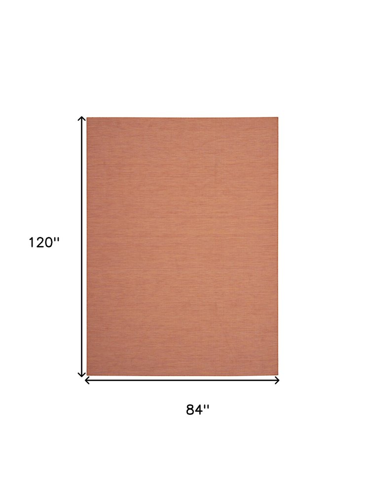 7' X 10' Terracotta Indoor Outdoor Area Rug HomeRoots