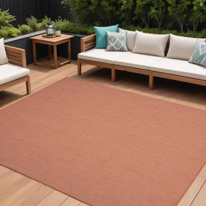 7' X 10' Terracotta Indoor Outdoor Area Rug HomeRoots
