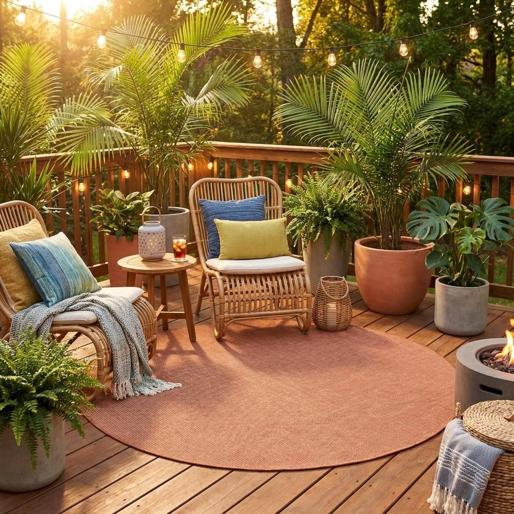 6' Terracotta Indoor Outdoor Area Rug — view 11