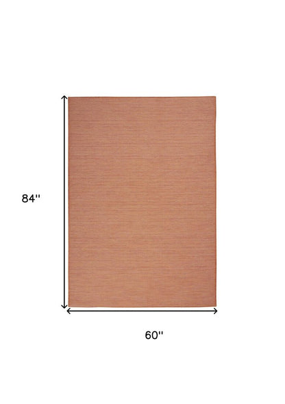 5' X 7' Terracotta Indoor Outdoor Area Rug HomeRoots