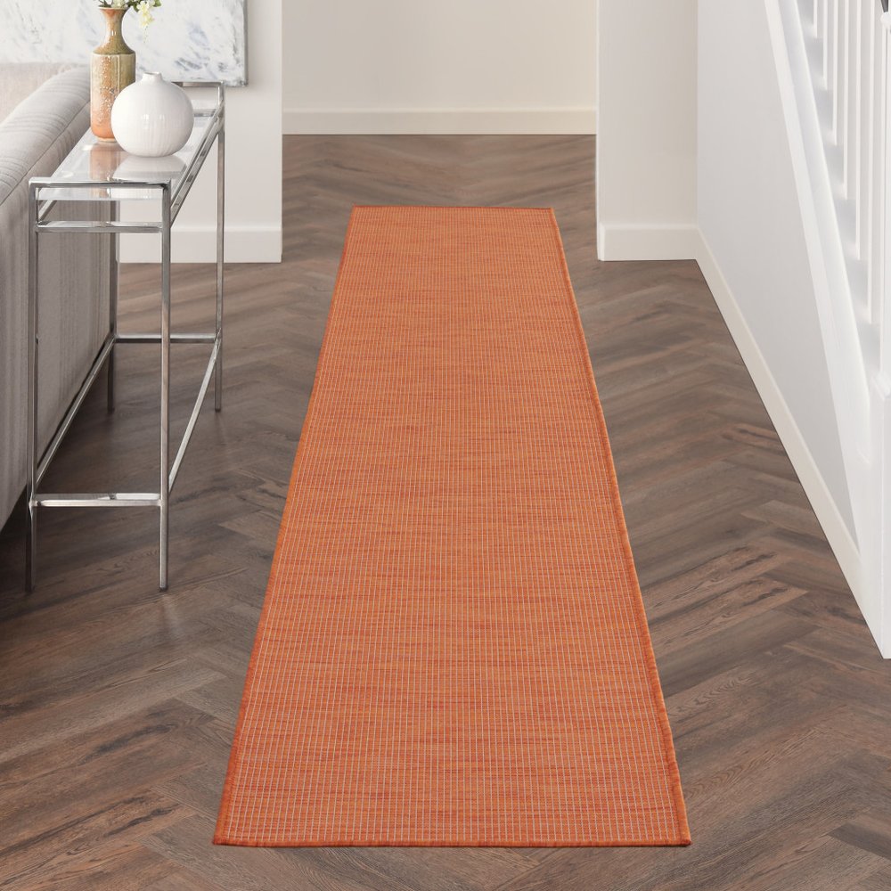 10' Rust Power Loom Runner Rug — view 6