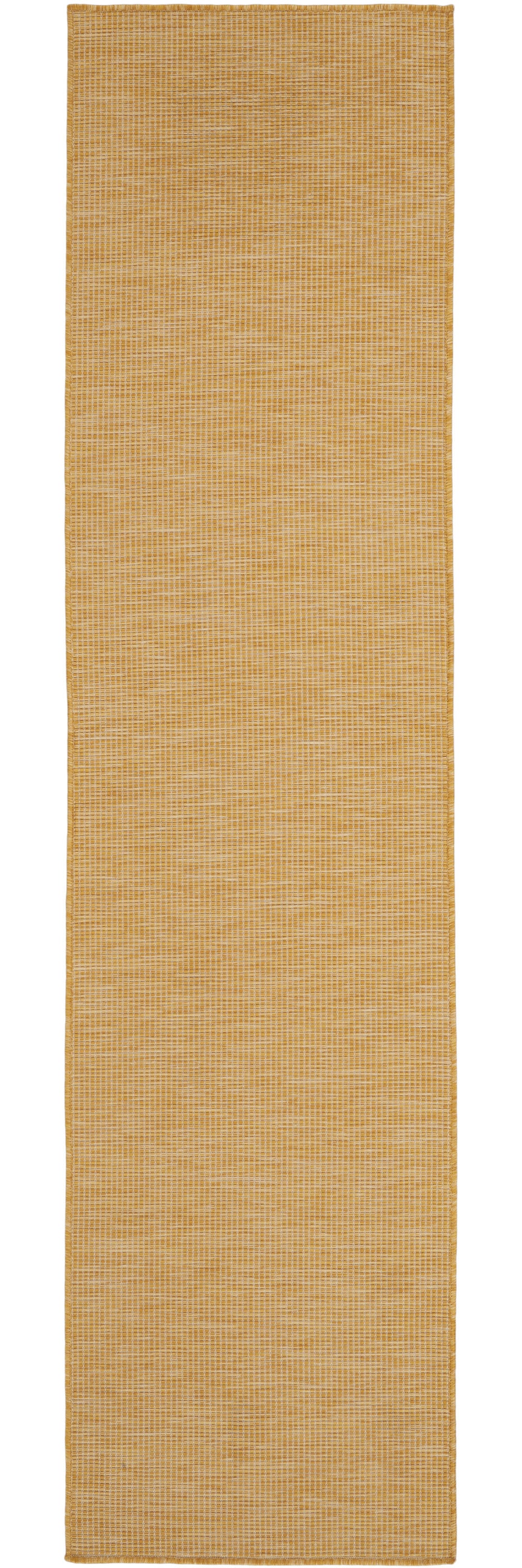 8' Yellow Power Loom Runner Rug