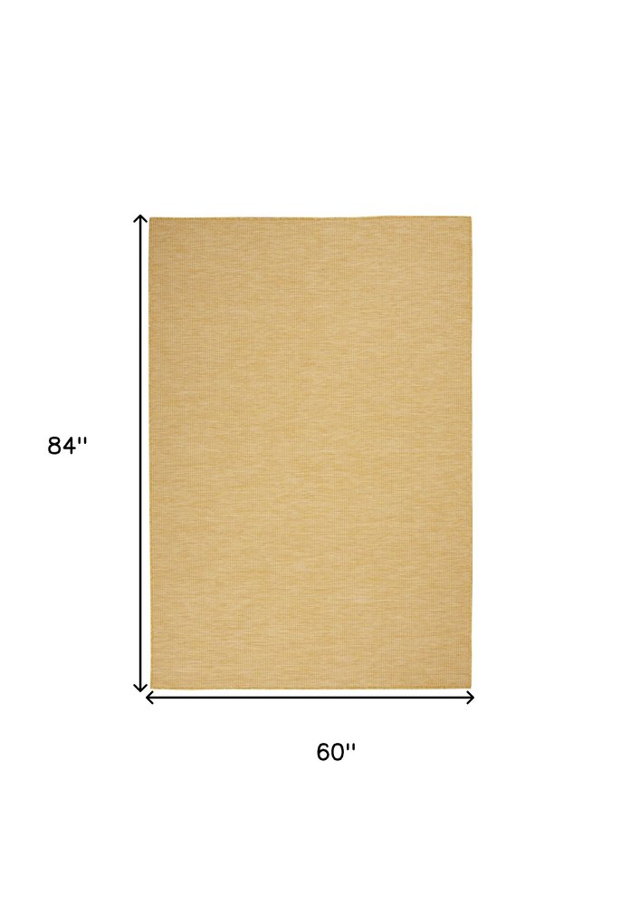 5' X 7' Yellow Indoor Outdoor Area Rug — view 1