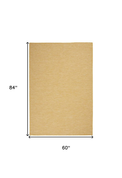 5' X 7' Yellow Indoor Outdoor Area Rug HomeRoots