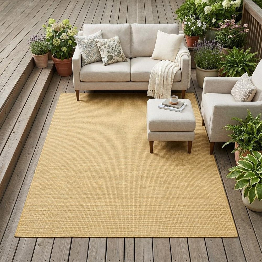 4' X 6' Yellow Indoor Outdoor Area Rug — view 9