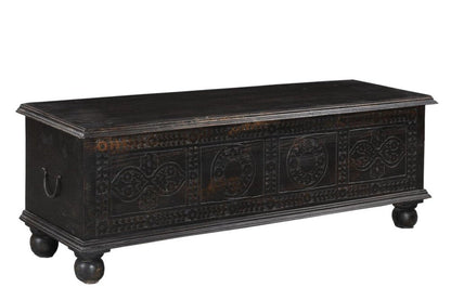54" Black Solid Wood Distressed Lift Top Solid Coffee Table HomeRoots