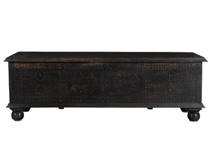 54" Black Solid Wood Distressed Lift Top Solid Coffee Table HomeRoots