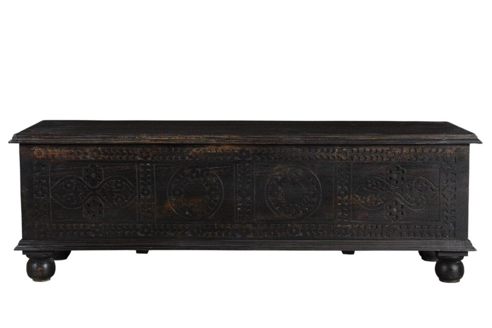 54" Black Solid Wood Distressed Lift Top Solid Coffee Table HomeRoots