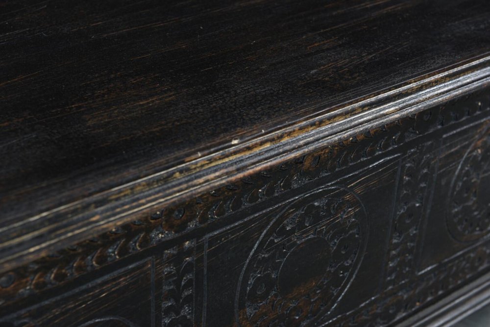 54" Black Solid Wood Distressed Lift Top Solid Coffee Table — view 8