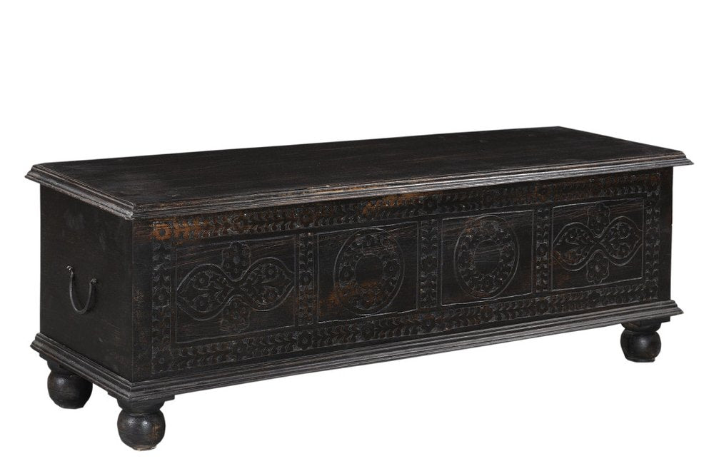 54" Black Solid Wood Distressed Lift Top Solid Coffee Table HomeRoots