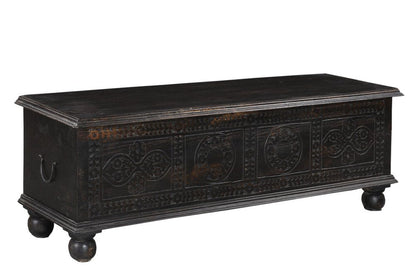 54" Black Solid Wood Distressed Lift Top Solid Coffee Table HomeRoots
