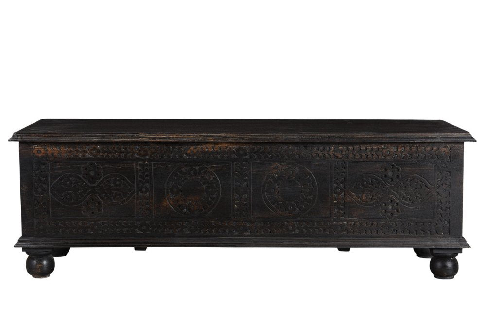 54" Black Solid Wood Distressed Lift Top Solid Coffee Table HomeRoots