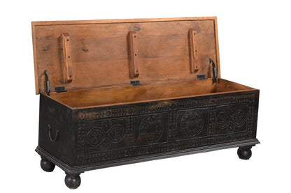 54" Black Solid Wood Distressed Lift Top Solid Coffee Table HomeRoots