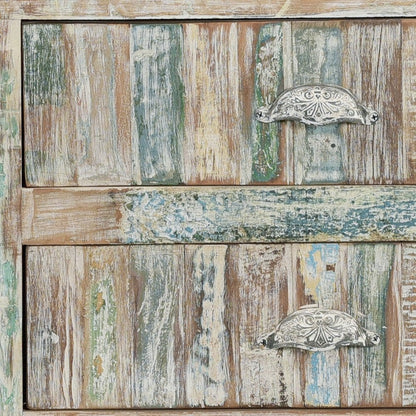 50" White Distressed Reclaimed Wood Open And Enclosed Storage Entertainment Center HomeRoots