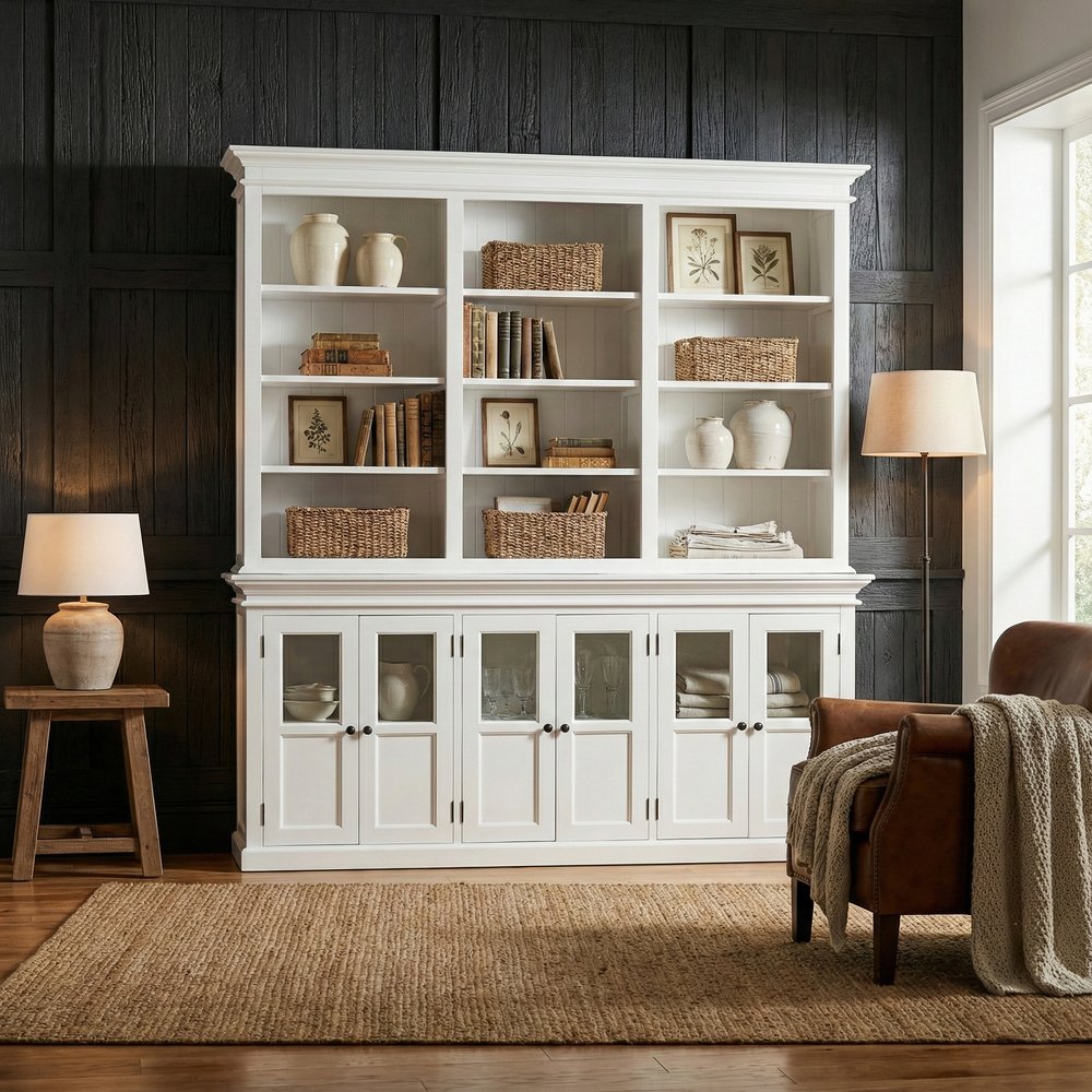87" Antiqued White Solid Wood Pantry Or Storage Closet HomeRoots