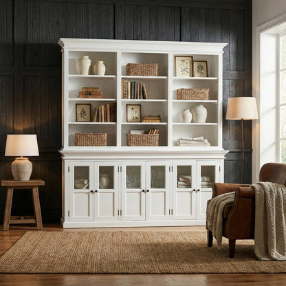 87" Antiqued White Solid Wood Pantry Or Storage Closet HomeRoots