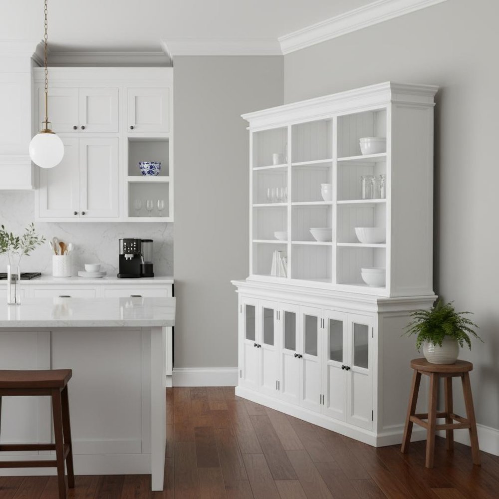 87" Antiqued White Solid Wood Pantry Or Storage Closet HomeRoots