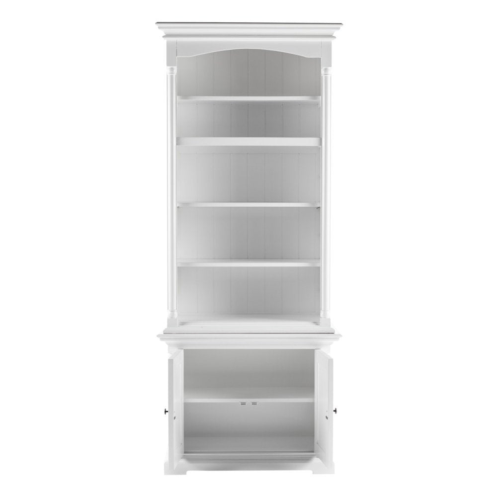 87" Antiqued White Solid Wood Two Door Pantry Or Storage Closet HomeRoots