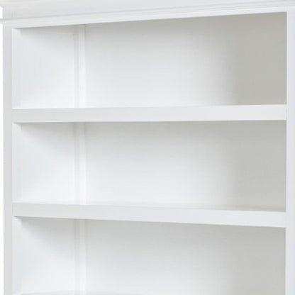 77" Antiqued White Solid Wood Five Tier Bookcase HomeRoots