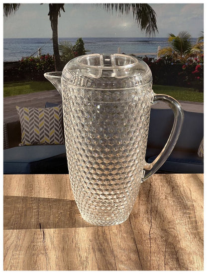 2.5 Quart Clear Diamond Acrylic Serving Pitcher HomeRoots