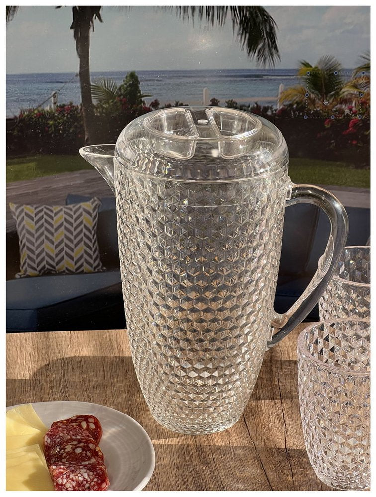2.5 Quart Clear Diamond Acrylic Serving Pitcher HomeRoots