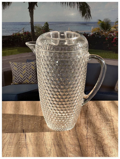 2.5 Quart Clear Diamond Acrylic Serving Pitcher HomeRoots