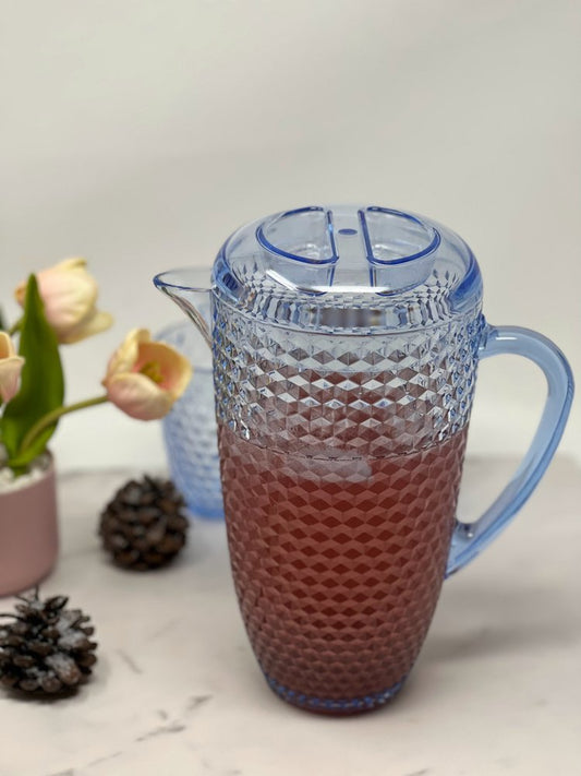 Blue Acrylic Convex Curve Shape Stemless Pitcher HomeRoots