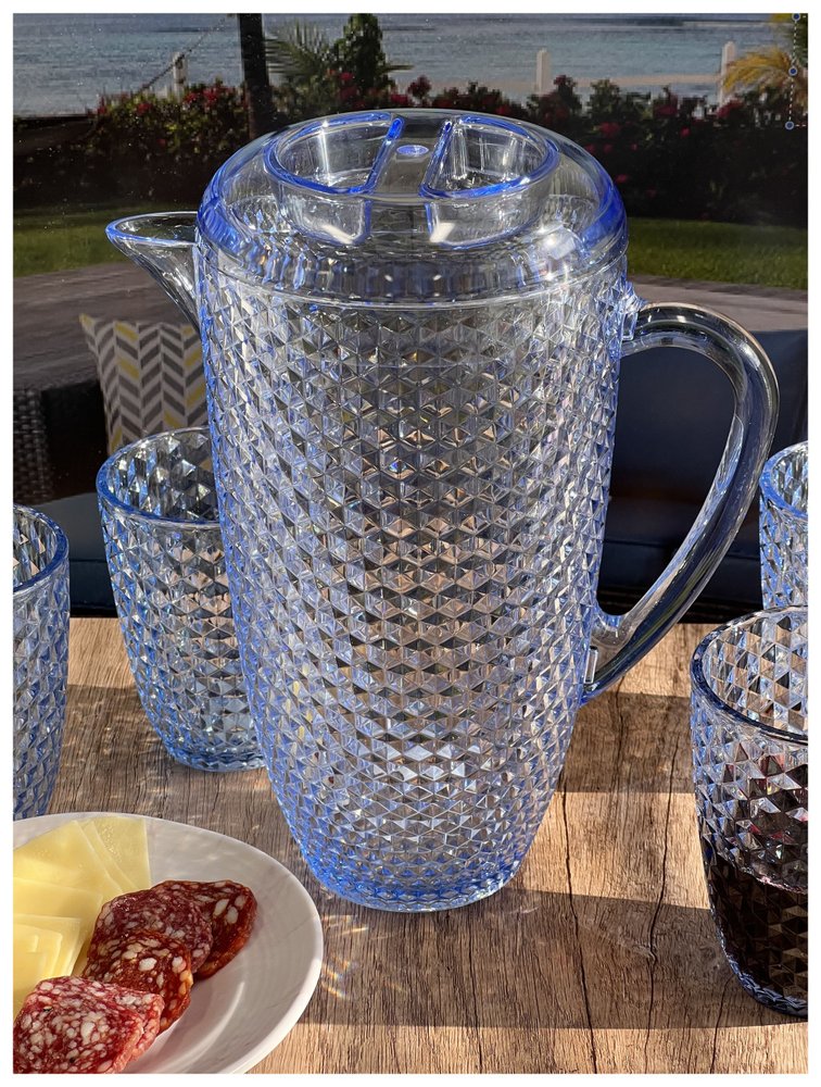 2.5 Quart Blue Diamond Acrylic Pitcher HomeRoots