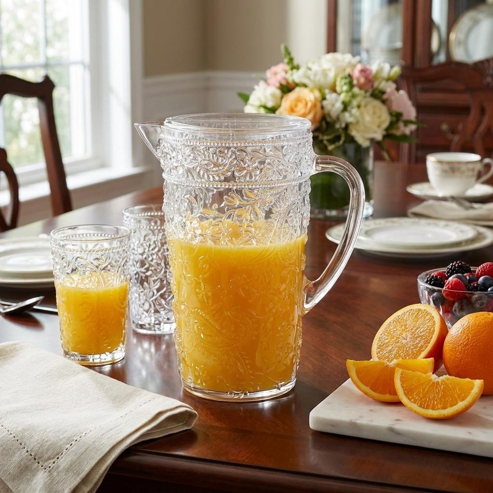Clear Acrylic Convex Curve Shape Stemless Pitcher HomeRoots