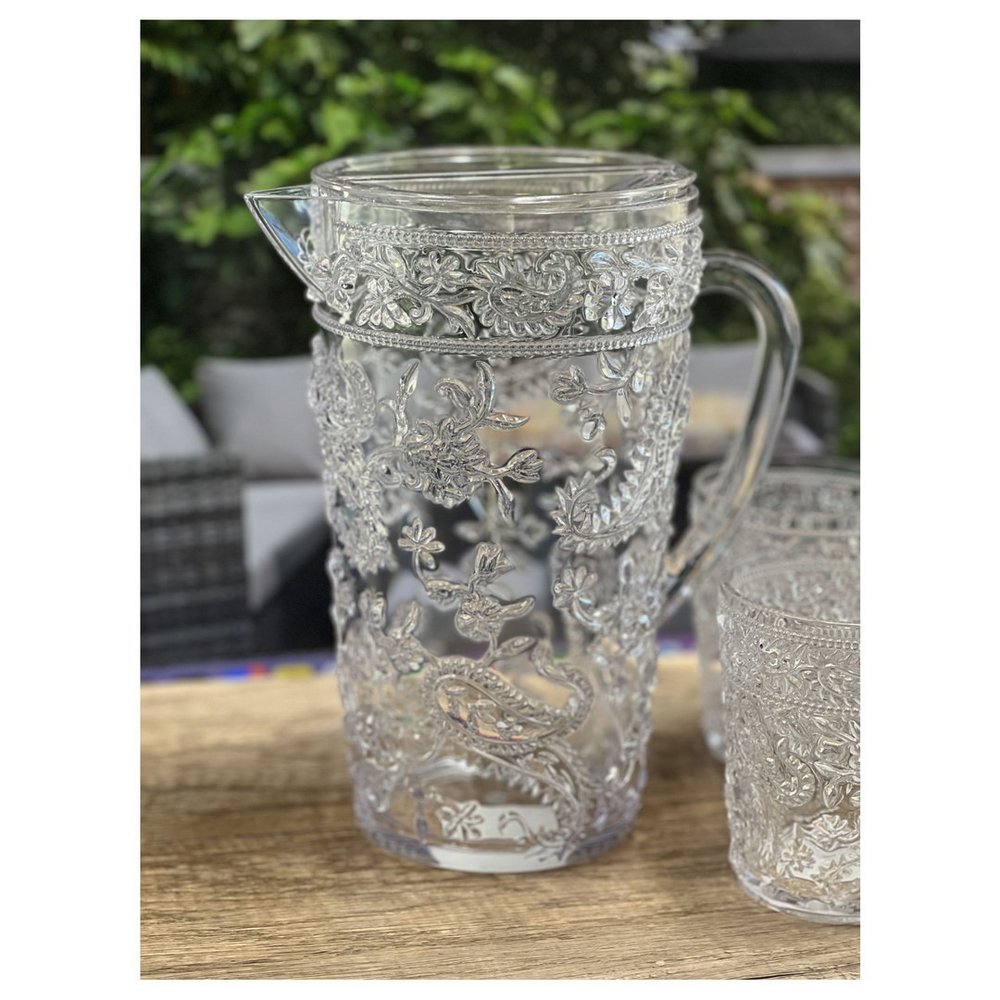 Clear Acrylic Convex Curve Shape Stemless Pitcher HomeRoots