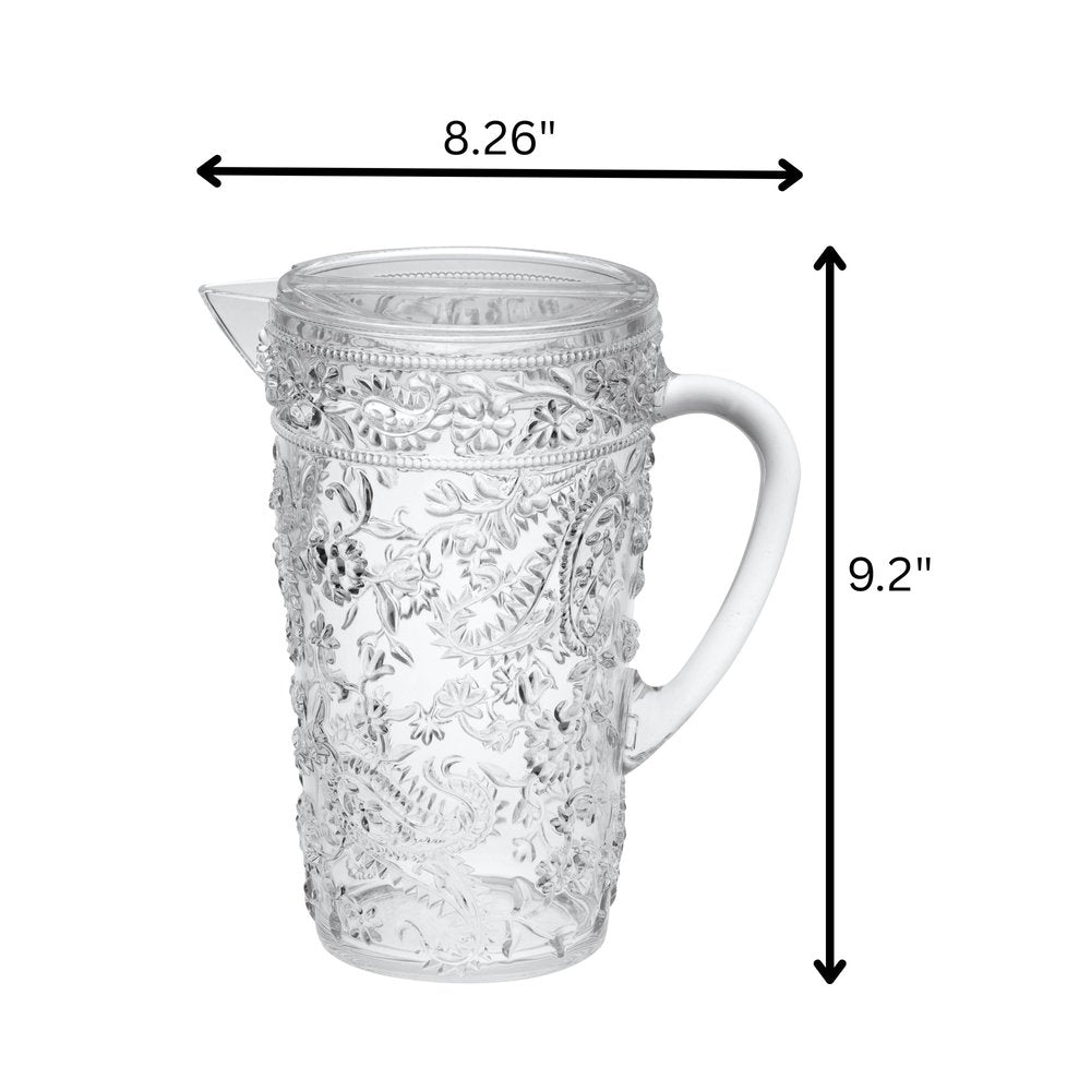 2.5 Quart Clear Paisley Acrylic Pitcher HomeRoots