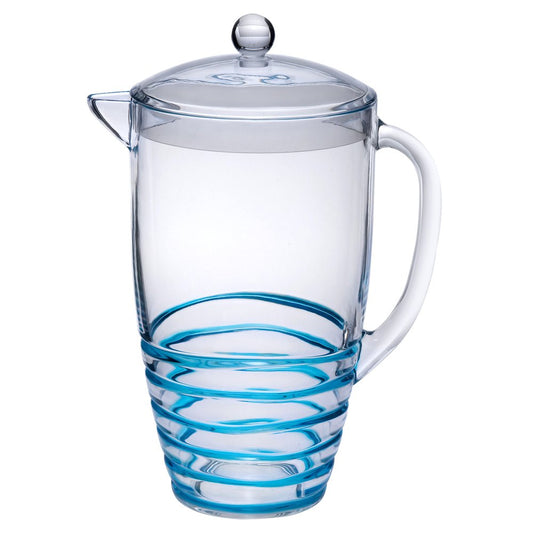 2.5 Quart Clear and Blue Swirl Acrylic Pitcher HomeRoots