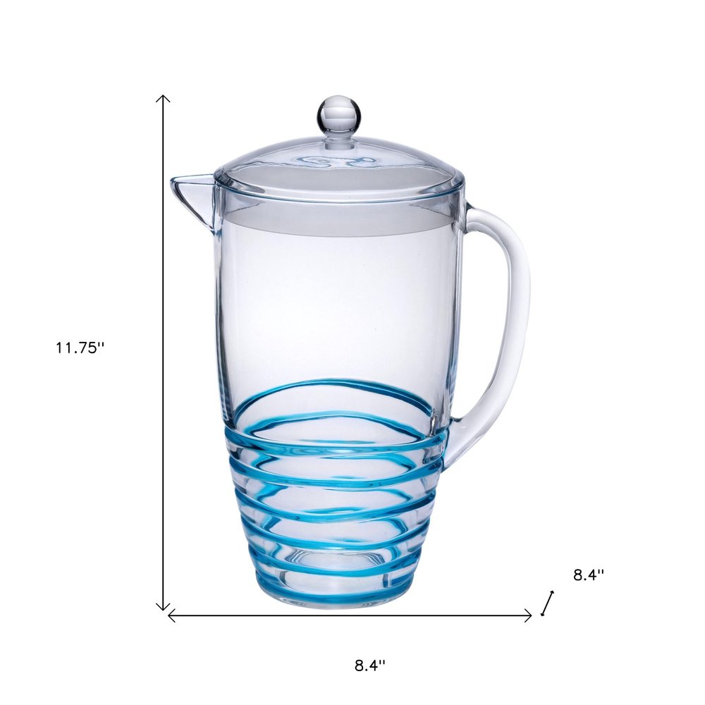Clear And Blue Acrylic Convex Curve Shape Stemless Pitcher HomeRoots