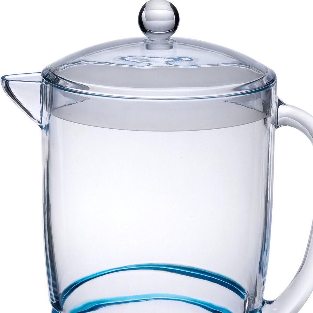 Clear And Blue Acrylic Convex Curve Shape Stemless Pitcher HomeRoots