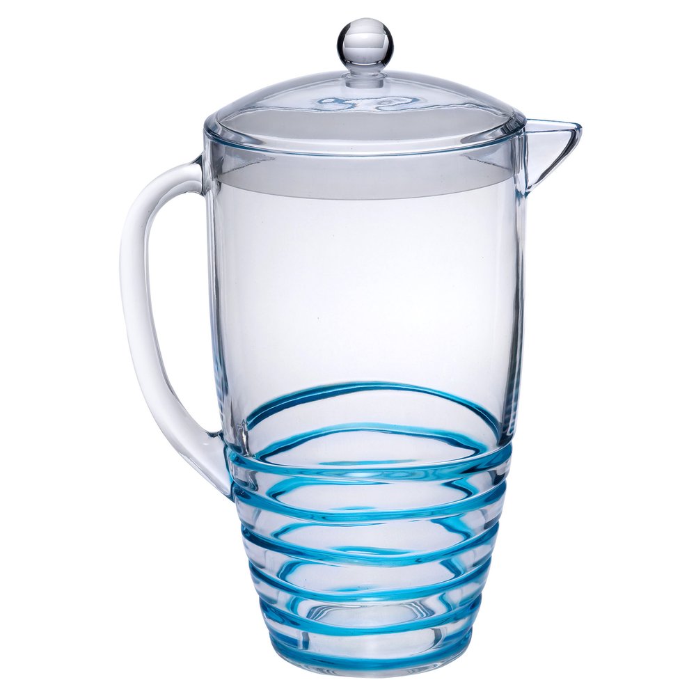 Clear And Blue Acrylic Convex Curve Shape Stemless Pitcher HomeRoots