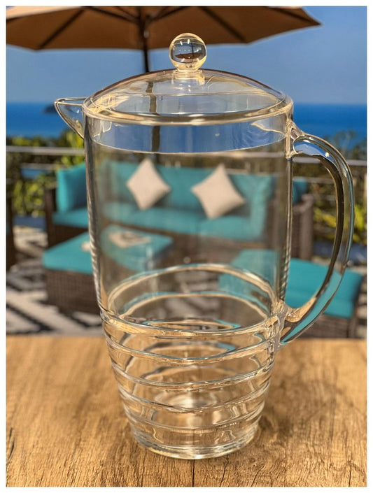 Clear Acrylic Convex Curve Shape Stemless Pitcher HomeRoots