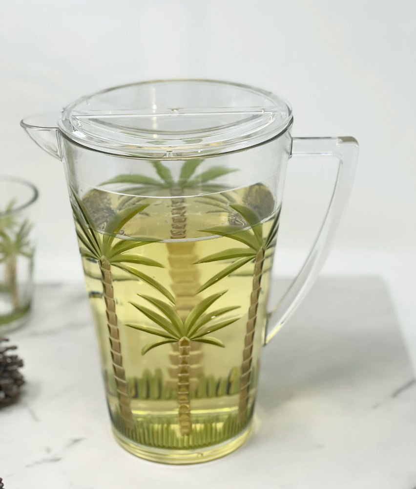 Clear And Green Acrylic Convex Curve Shape Stemless Pitcher HomeRoots